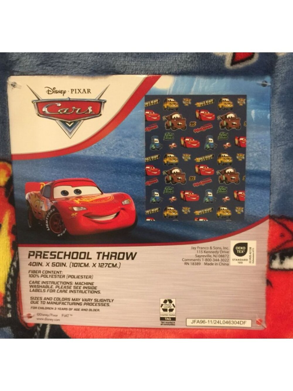 Disney Pixar CARS Preschool School Plush Throw 40" x 50" Lightning Mcqueen Mater - Picture 2 of 3